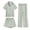 Green, variant on OGLCCG Girls 3 Piece Pajama Sets Button Down Short Sleeve Top Shorts & Long Pants Striped Sleepwear Lounge Sets Nighty For Teens 5-14 Years