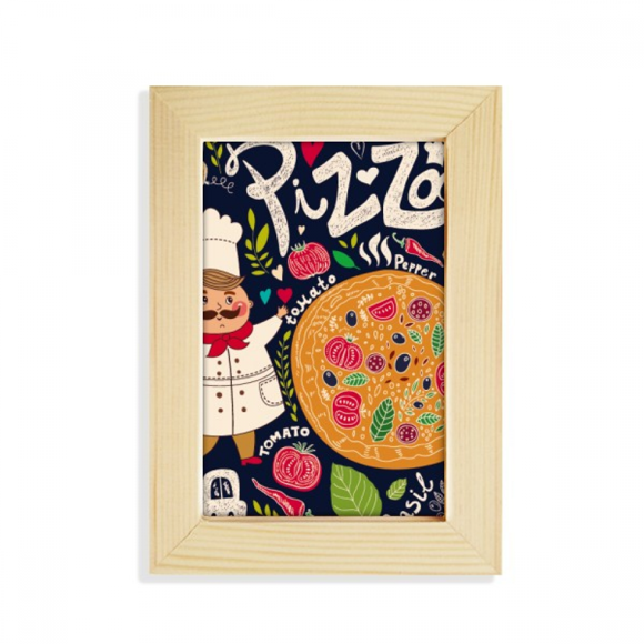 Cook Pizza Italy Tomato Foods Desktop Display Photo Frame Picture Art Painting 5x7 inch