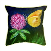 Betsy Drake SN1210 12 x 12 in. Sulphur Butterfly & Clover Indoor & Outdoor Pillow - Small