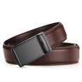 thumbnail image 4 of Paquete de 2 cinturones de trinquete para hombre - Cinturón de cuero para hombre para jeans casuales - Ajuste de cintura de 36 "a 44" ajustable 110-130 cm, 4 of 4