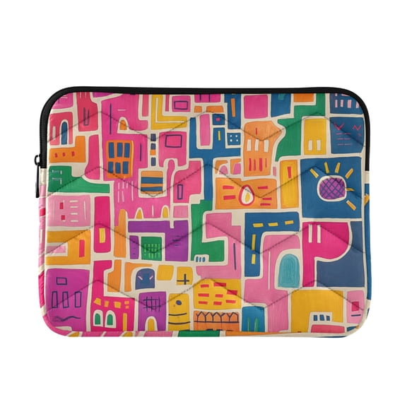 FORMRS 13-13.3 inch Laptop Sleeve Case Soft Carrying Quilted Computer Bag Cover, Art Map