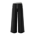 thumbnail image 4 of Abomasnow Womens Parachute Pants Y2K Side Striped Wide Leg Sweatpants Elastic Drawstring Waist Jogger Pants with Pockets, 4 of 6