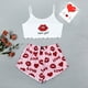 thumbnail image 1 of MKLEKYY conjunto de Pijama Corto para Mujer, Camisola, Lencería, Top y Pantalones Cortos con Estampado de Lechuga, 1 of 3