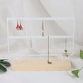 thumbnail image 3 of 46 Holes Metal Jewelry Rack Earrings Necklace Display Stand Hanger Storage OrganizerWhite, 3 of 10