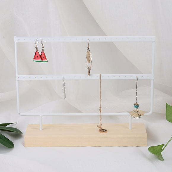 Earrings Stand, Large Capacity Easy To Install Jewelry Rack, Sturdy For Jewelry Display Retail Store Jewelry Display White