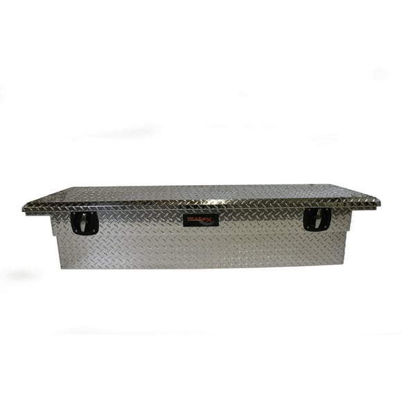 TrailFX Tool Box 120691C TFX TRAIL LOCK; Crossover Low Profile; Single Lid; Diamond Tread; Bright; Aluminum; Without Rail On Lid