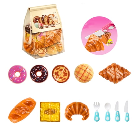 Play Food Sets for Kids 12Pieces Cutting Food Toys Pretend Play Kitchen Set Gifts for 1-3 Years Old Boys & Girls - Green