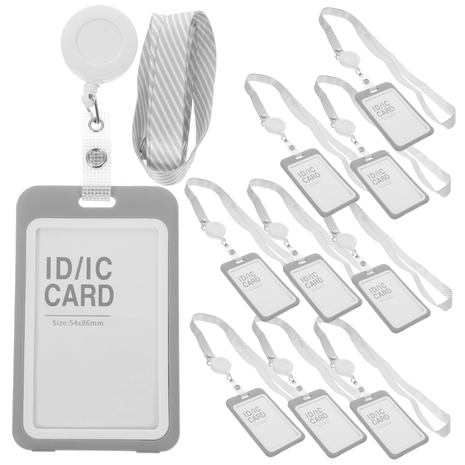 MLINS 10 Sets of Badge Sleeve Clear Badge Holder Card Sleeve Name Badge Sleeve with Lanyard