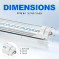 thumbnail image 3 of CNSUNWAY 8FT T8 LED Tube Lights, 50W 5000K Daylight 5400LM, Single Pin FA8 LED Bulbs Ballast Bypass, Clear Cover, 4-Pack, 3 of 7