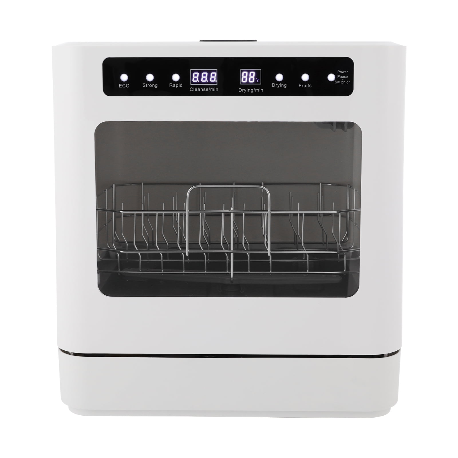 6.8L/1.8 Gallon Rectangular White Portable Mini Dishwasher Countertop Dishwasher, Household Mini Dishwasher