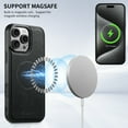 thumbnail image 4 of Allytechgroup Magnetic Case for iPhone 13 Pro Max, PU Leather RFID Blocking Wallet Case with Detachable Cards Holder Support Wireless Charging Shockproof Back Cover for iPhone 13 Pro Max, Black, 4 of 10