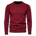 thumbnail image 1 of Gibobby Suéter hombre Suéter de lana merino con cuello redondo para hombre(Rojo,Extra Grande), 1 of 5