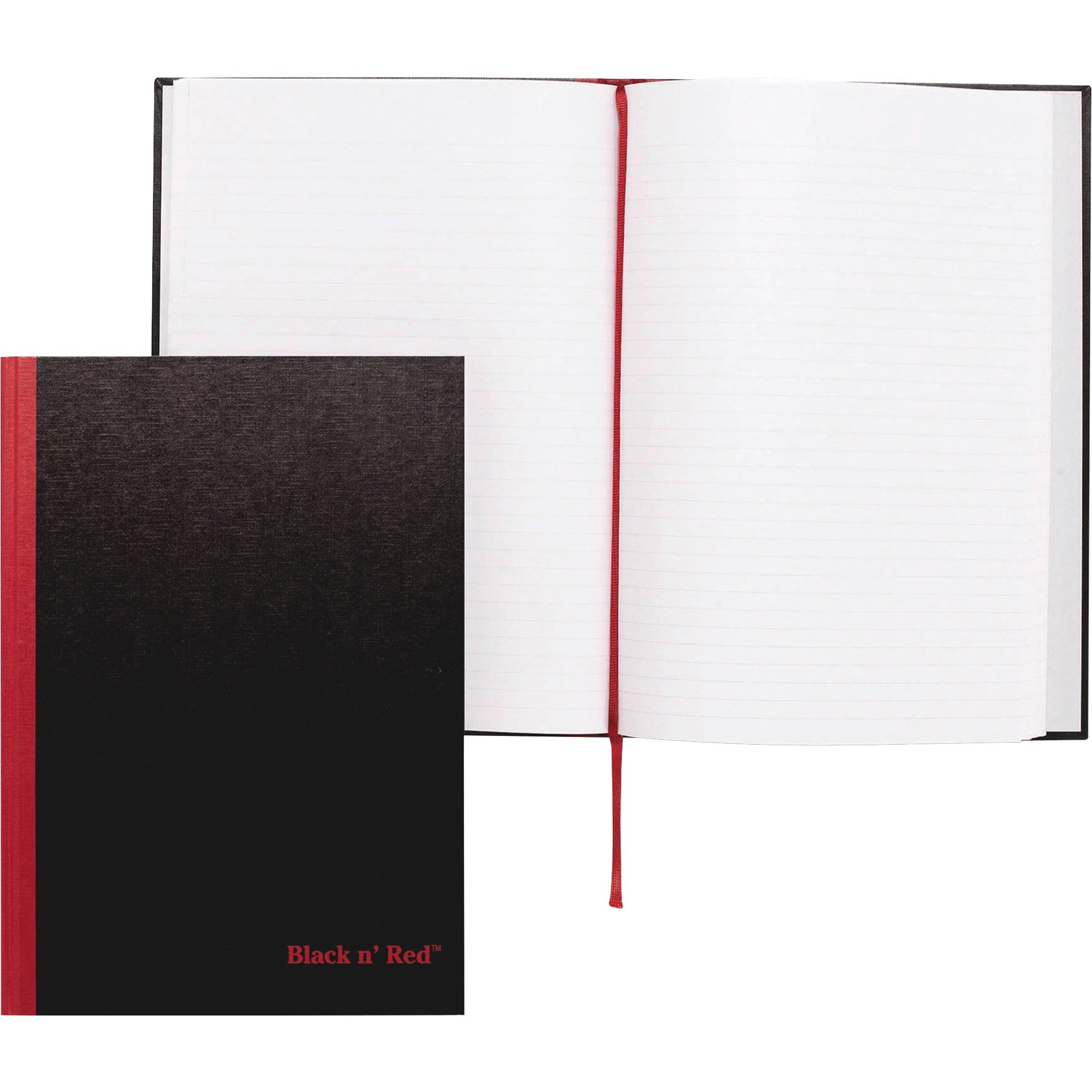 A4 Oxford Black n/' Red Case-bound Hardback Notebook D66174