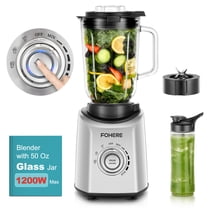 FOHERE Blender for Kitchen, 50 Oz Glass Professional Blenders for Smoothies and Shakes With 1 Tritan Jug, 5 Speeds, 3 Preset Programs, Peak 1300W