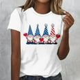 thumbnail image 3 of Youyipin Womens Tops 4Th Of July Gnomes Short Sleeve Shirts For Womens Funny Patriotic Graphic Shirt Usa Flag Stars Stripes Tops Graphic Tees For Women, 3 of 5