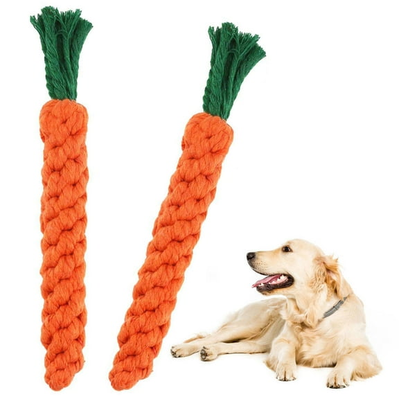 PUMYPOREITY 2 PCS Stuffed Toys for Dogs, Dog Chew Toys, Plush Filled Dog Toy Carrot, Interactive Dog Chew Toys, Dog Toys Suitable Training Puzzle Interactive and Tug of War for Teeth Cleaning