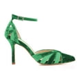 thumbnail image 3 of XYD Women Pointed Toe Pumps Mid Heels Cut-outs Ankle Strap D'Orsay Evenings Weddings Shoes Size 7 Green, 3 of 4