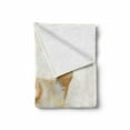 thumbnail image 2 of Animal Soft Flannel Fleece Throw Blanket, Cat Playing with Feather in Watercolors Hand Drawn Illustration Art, Cozy Plush for Indoor and Outdoor Use, 50" x 70", Apricot Cream White, by Ambesonne, 2 of 6