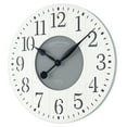 thumbnail image 6 of Mainstays Indoor Round 23.5" White and Gray Arabic Wainscot Farmhouse Analog Wall Clock, 6 of 6