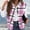 Pink, variant on Women's Pink Plus Size Casual Outerwear Vest Warm Double-Sided Printed Loose Collarless Button Design