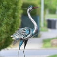 thumbnail image 3 of Crane Garden Decor Statue, Blue Heron Garden Statue Metal Yard Art Outdoor Decoy, Garden Sculptures & Statues for Yard/Garden/Lawn/Pond/Outdoor Decoration, 1Pc, 3 of 6
