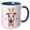 Blue/White, variant on 3drose, a Smiling Greyhound Dog Wearing Cute Bunny Ears for Easter, 15oz Mug