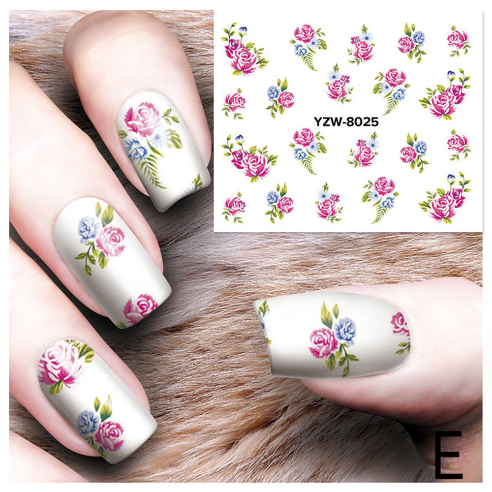 iLH DIY Nail Applique Adhesive Flower Rattan Nail Sticker Lace Design