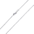 thumbnail image 3 of Decadence 14K White Gold Polished 2mm Moon Chain with Lobster Claw Clasp | 24" Necklace | Italian Gold Necklaces | Gold Moon Necklaces for Men and Women, 3 of 5