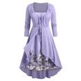 thumbnail image 1 of Conjunto de Talla Extra de Tirante Fino con Nudo Delantero Rosegal Vestidos casuales de talla grande, 1 of 5
