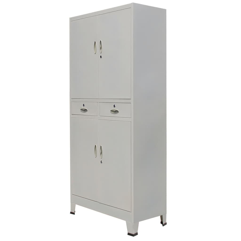 Office Storage Cabinet File Locker Metal Filing Document Cabinet for Home Office Grey 