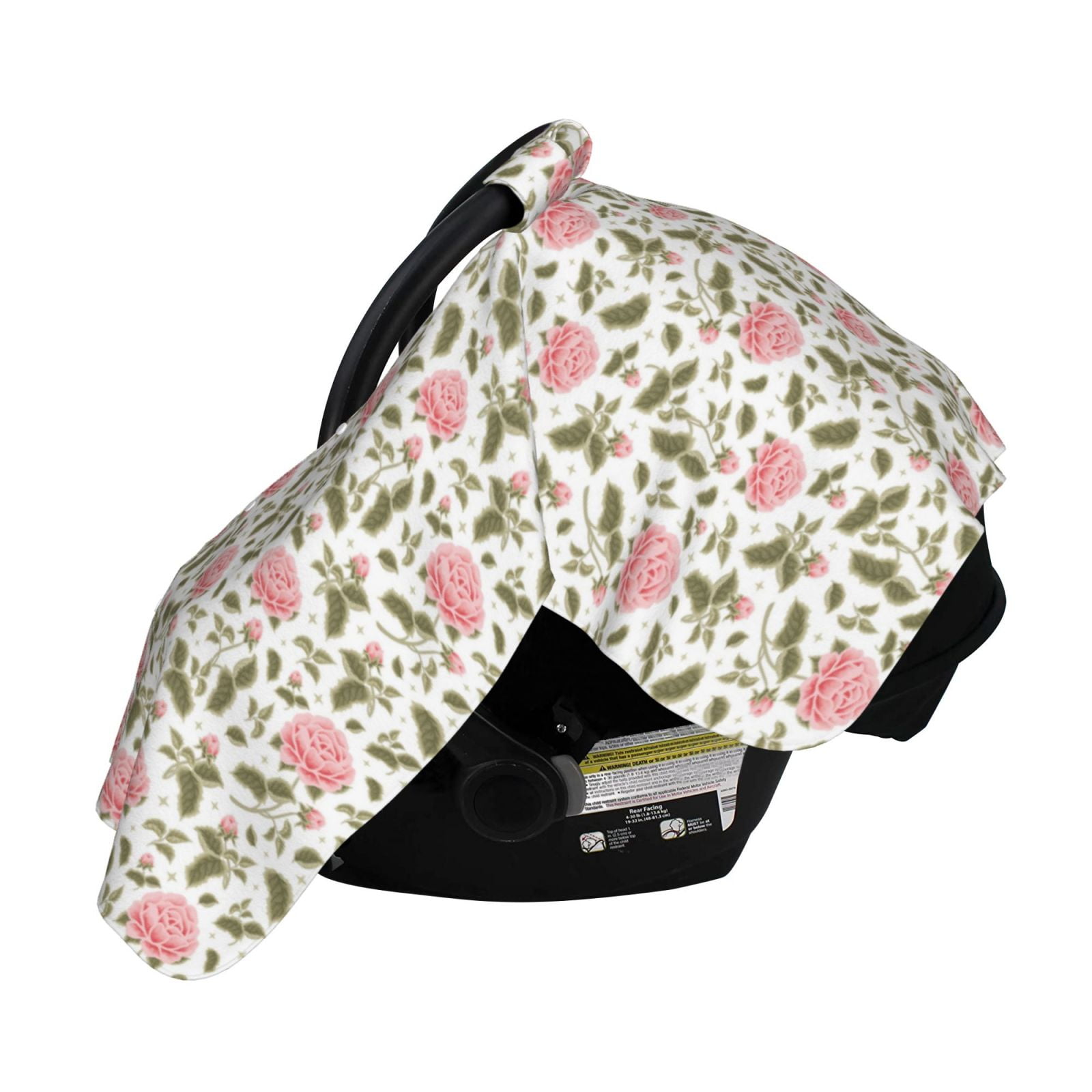 Naloa Rose Flowers Baby Car Seat Cover, Breathable Baby Carrier Cover, Multiuse Baby Carrier Cover & Nursing Breastfeeding Cover