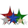 thumbnail image 4 of Hanging Star Decoration, Christmas Decoration Star Decoration Party, 4th of July Star Home Decorations, Ultra Lightweight, Fabric Covered, Fold Flat Metal Frame (32 inch, Gold Metallic Mesh), 4 of 6