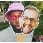 Big Head Cutout, Fat Heads on Stick Custom Photo, Giant Fun Face Cardboard Cutouts, Life Size face 8, 12, 18, 24, 30, 34in Bachelorette Groom Face, Graduation, Fan Face, Birthday 2 pcs