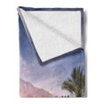 thumbnail image 2 of Golf Soft Flannel Fleece Throw Blanket, Picturesque Landscape of Chino Canyon Palm Springs Summer Day Setting, Cozy Plush for Indoor and Outdoor Use, 50" x 70", Olive Green Ceil Blue, by Ambesonne, 2 of 5