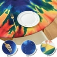 thumbnail image 4 of Colorful Tie Dye Pattern Round Fitted Tablecloth with Elastic Edge,Dining Table Cover Waterproof,Outdoor Round Tablecloth for Camping,Dining,Indoor and Outdoor, 4 of 7