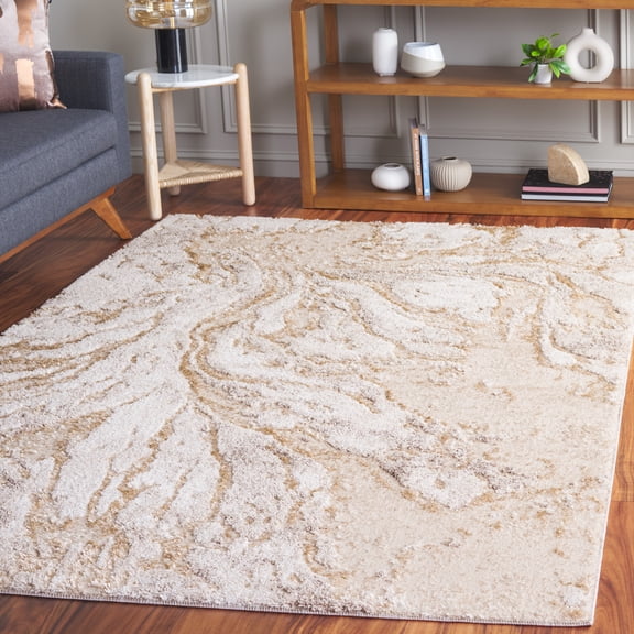 Safavieh Ravine Stanice Abstract Shag Area Rug, Beige/Ivory, 5'3" x 7'6"