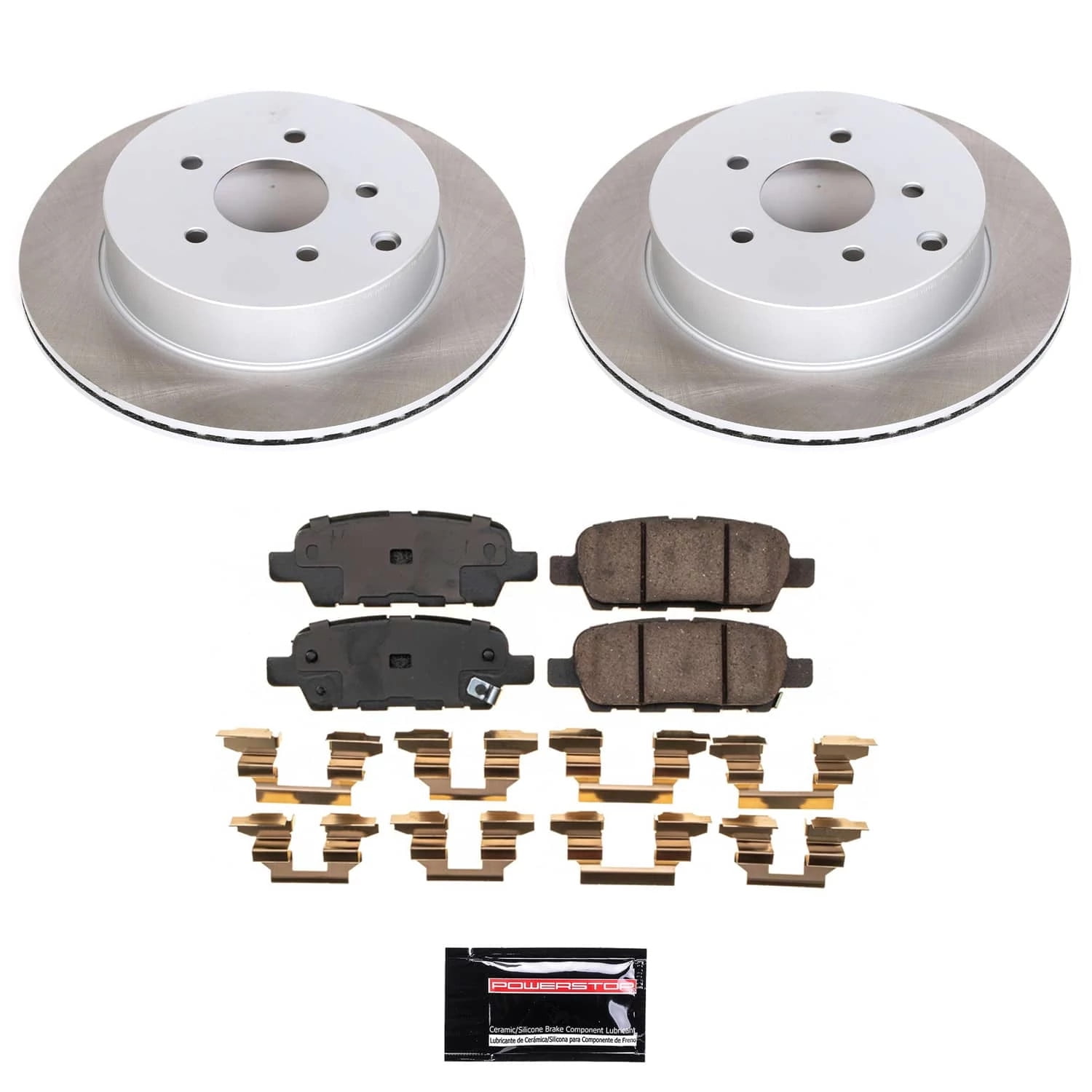 PowerStop Rear Semi-Coated Rotor and Low-Dust Ceramic Brake Pad Kit SC9134