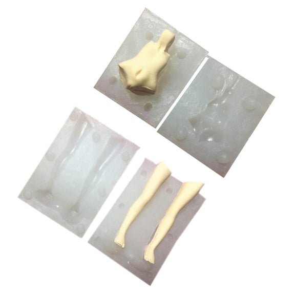 Dolls Body Leg Model Silicone Fondant Molds Plasters Clay Molds Craft Mould Cake Decorating Baking Tool