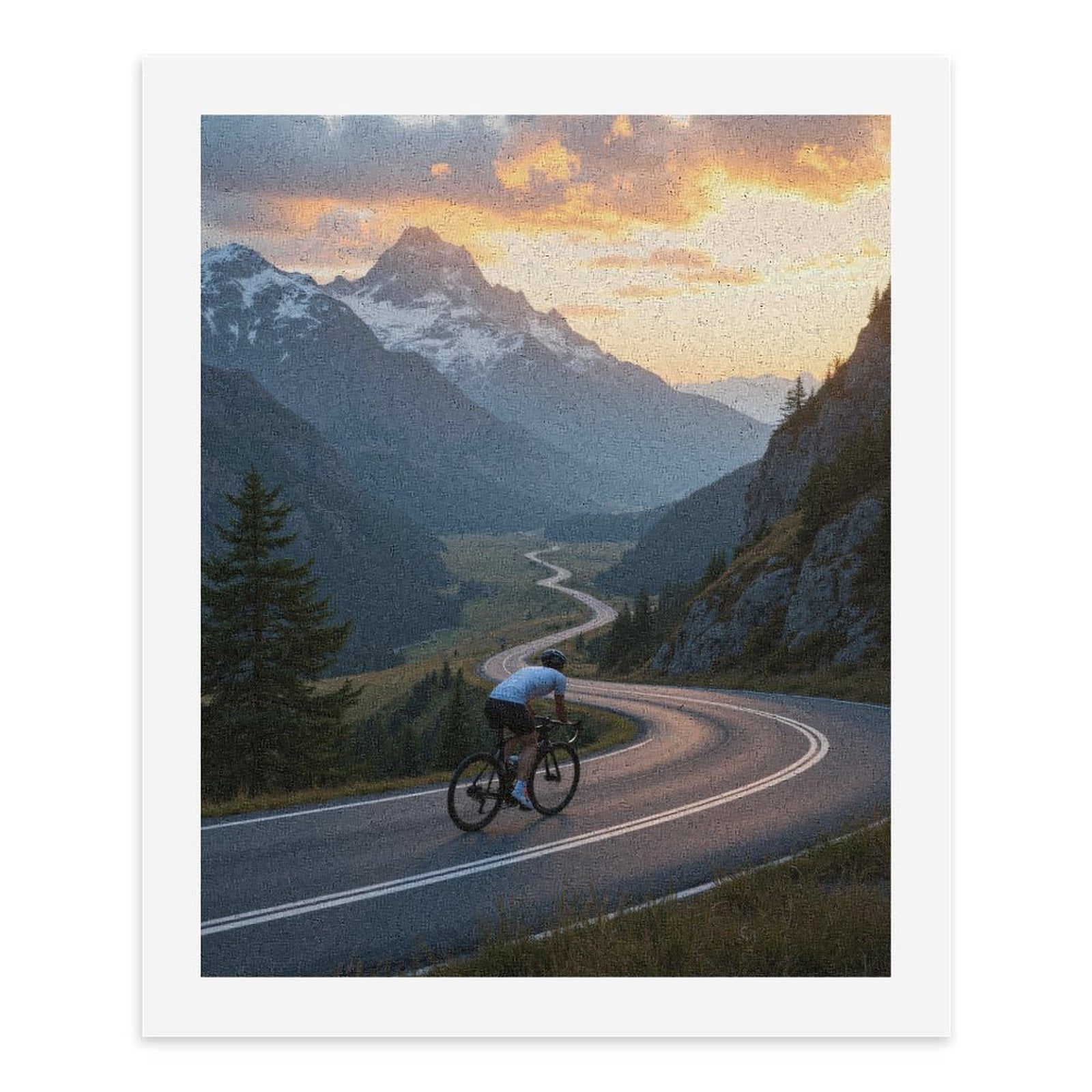 Paint by Numbers Kit for Adults, Cyclist Mountain Sunrise Journey Paint by Numbers, Easy Paint by Numbers Kit for Adults Beginner, DIY Adult Paint by Number Kits on Canvas, 12x16in Home Decor