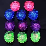 Novelty Flashing LED Bumpy Jelly Ring (12 Pcs)