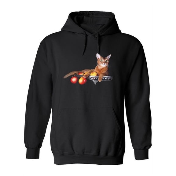 Abyssinian Cat On Fruit Bowl Hoodie Women -Image by Shutterstock, Female XX-Large