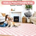 thumbnail image 2 of CozyDesg Large Rugs,8'x10' Soft Fluffy Shag Indoor Floor Carpet for Living Room Bedroom Dining Room Office Home Decor,Pink & White, 2 of 7
