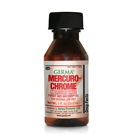 Germa Mercuro-Chrome, Mercury Free, Antiseptic for External Use and for Skin Infection, Red/Mercuro-Cromo, Libre de Mercurio, Antiseptico para Uso Externo e Infeccion, Rojo - (Best Antibiotic For Respiratory Infection)