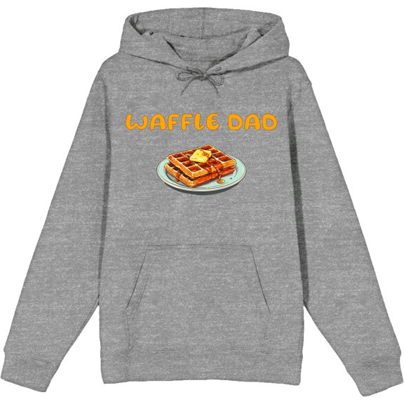 Waffle Dad Dad Jokes for Father's Day Adult Heather Gray Long Sleeve Hoodie-Large
