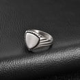 thumbnail image 4 of VNOX Men's Stainless Steel Brushed Triangle Signet Ring Silver Tone Minimalist Statement Ring Everyday Wear Birthday Gift, 4 of 7