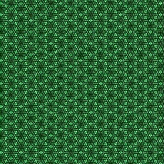 Ahgly Company Machine Washable Indoor Square Transitional Deep Emerald Green Area Rugs, 6' Square