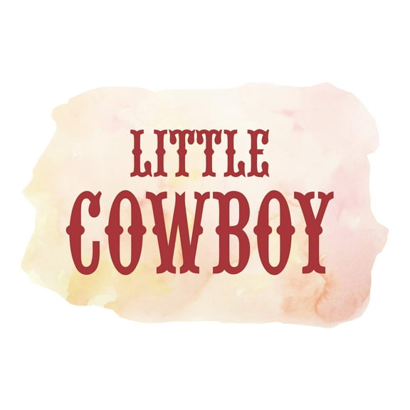 Hunting Wall Decals for Boys Bedroom - Little Cowboy Lettering on Watercolour Background Cowboy DIY & Creativity Boy Girl Bedroom Wall Sticker - Size: 10 In x 7 In
