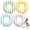 Light Blue, Pink, Yellow, Light Green, variant on Large Striped Inflatable Pool Floats 29.13 Inch Swimming Pool Tubes Classic Striped Swimming Rings for Adults Teens Summer Beach Holidays Party