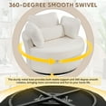 thumbnail image 3 of Lunale Oversized Swivel Barrel Accent Chair, Teddy Adult Comfy Reading Armchair, White, 3 of 7