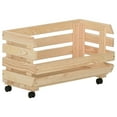 thumbnail image 4 of vidaXL Kitchen Cart Vegetable Storage Basket Rolling Cart Solid Wood Pine, 4 of 28